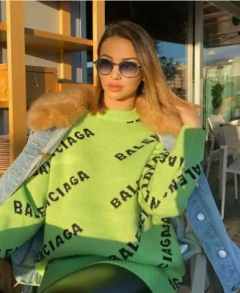 удлинённый оверсайз свитер в стиле BALENCIAGA фото 1587268765